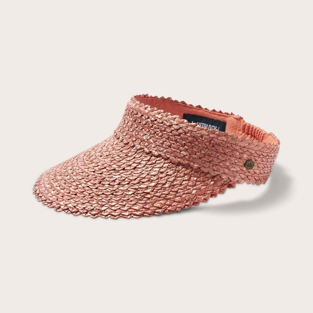 Hemlock Capri Straw Visor-One Size- Color Rose